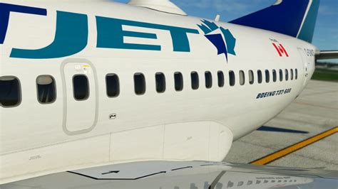 Pmdg 737 600 Westjet C Gwsj Maple Leaf Logo For Microsoft Flight