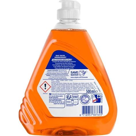 PAIC Liquide vaisselle Excel Actif à froid Dégraissant 500 ml