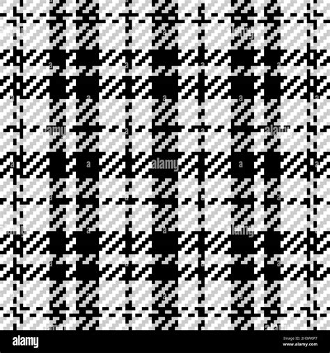 Plaid Check Pattern In Black And White Seamless Texture Fabric Background Stock Vector Image