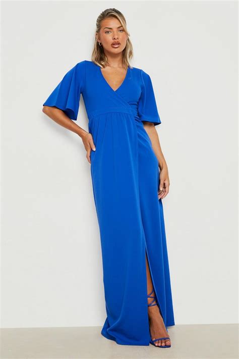 Angel Sleeve Wrap Maxi Dress Boohoo