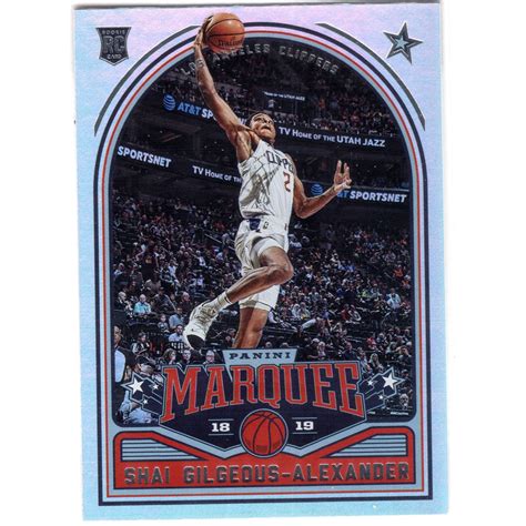 Shai Gilgeous Alexander Rookie Card Panini Chronicles Marquee