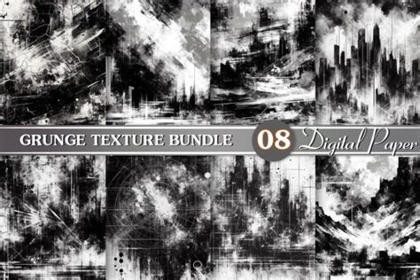 Black And White Grunge Texture Bundle Graphic By Magic World Creative