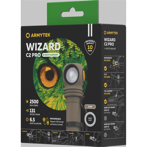 ARMYTEK WIZARD C2 PRO MAGNET USB SAND WHITE F08701CS Купить Фонарь на