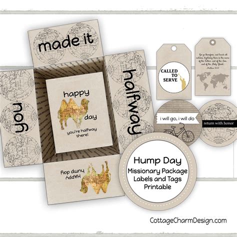 Missionary Package Printable Labels And Tags Hump Day Package Etsy