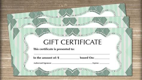 $25 Gift Certificate Template Database