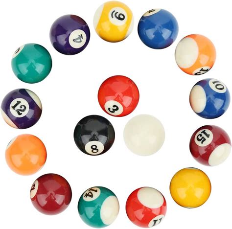 Junluck Mini Billiards Pool Ball Set 16pcs 38mm Resin Billiard Ball Eco