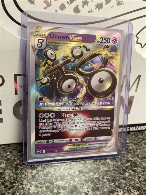 Pokémon TCG Unown Vstar Sword Shield Silver Tempest 066 195 Holo