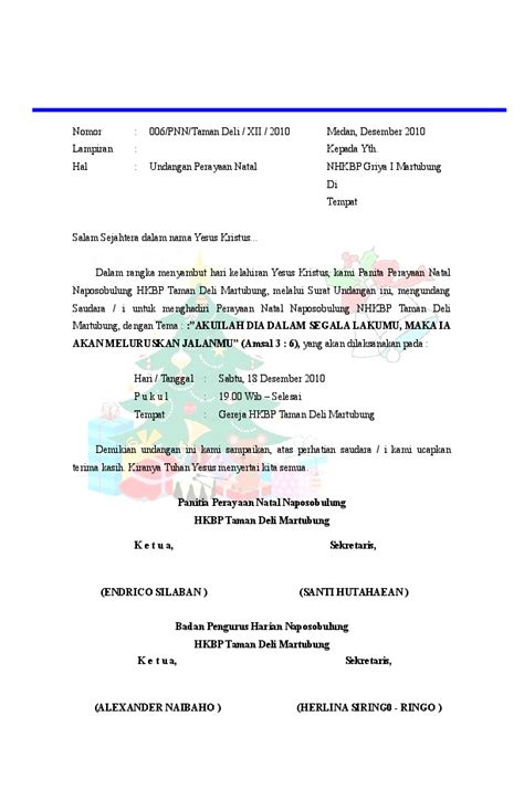 Contoh Surat Undangan Natal Contoh Surat Undangan Resmi Perayaan Hot