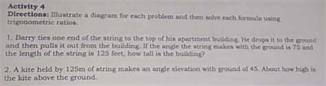 Solved Activity 4 Directions Illustrate A Diagram For Each Problem