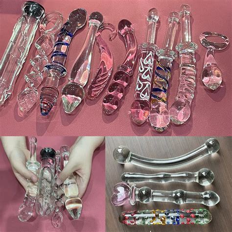 Manyjoy Crystal Glass Dildo Butt Anal Beads Plug G Spot Clitoris Massager Artificial Male