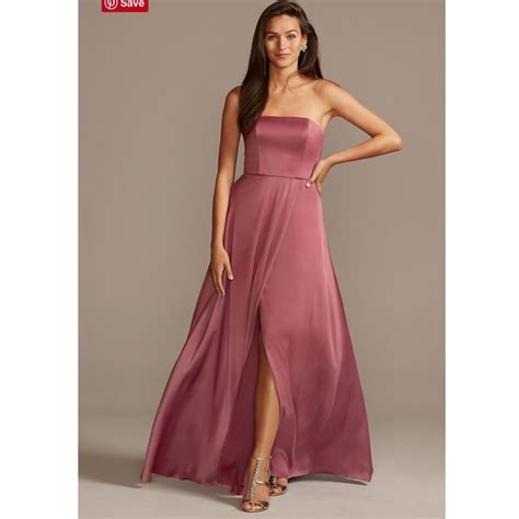 Davids Bridal Dresses Nwt Crepeback Satin Strapless Bridesmaid