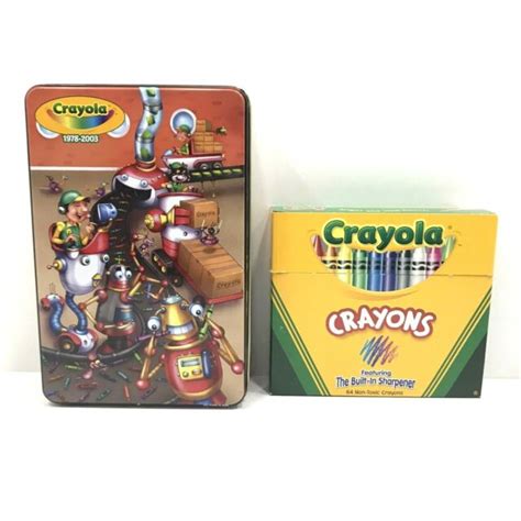 Crayola Crayons Limited Edition Tin Collectible 1928 1953 64 Ct Plus 12