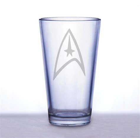 Star Trek Insignia Glass Command Etched Pint Glass Etsy