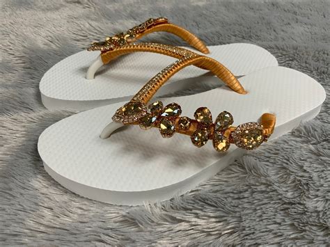 Copper Gold Bridal Flip Flops / Wedding Flip Flops /bridesmaid Sandals ...