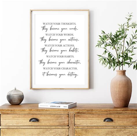 Watch Your Thoughts They Become Words Printable It Becomes Your