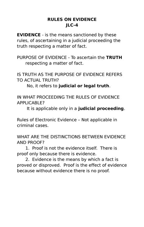 Nature Of Evidence RULES ON EVIDENCE JLC EVIDENCE Is The Means