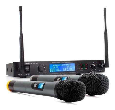 Microfone Duplo Mão Uhf Digital Sem Fio Wireless Karaokê Fm Mercado Livre