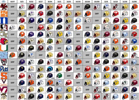 DOWNLOAD: Updated 2022 ACC Football Helmet Schedule | Inside Pack Sports