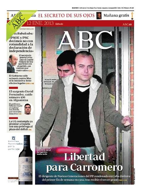 La Portada De ABC Del 12 De Enero