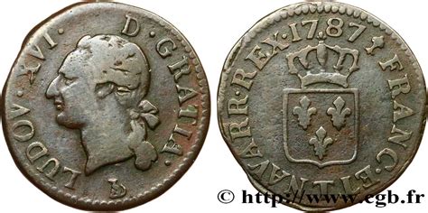 LOUIS XVI Liard dit à l écu 1787 Nantes bry 669524 Monedas Reales