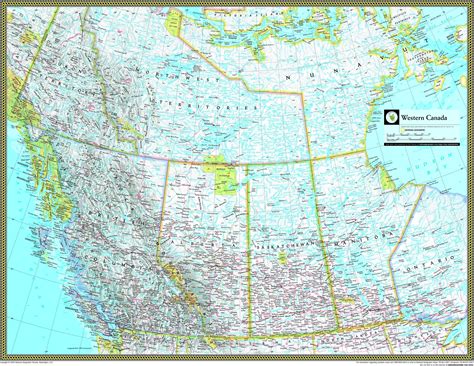 Western Canada Atlas Wall Map | Maps.com.com