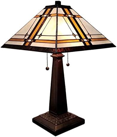 Amora Vintage Tiffany Table Lamp Stained Glass Nightstand Lamp