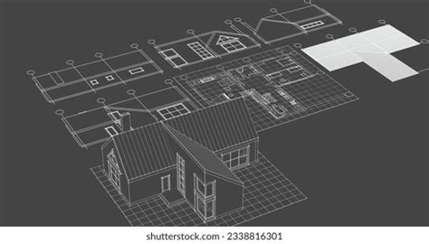 Modern House Plan 3d Illustration Stock Illustration 2338816301 ...