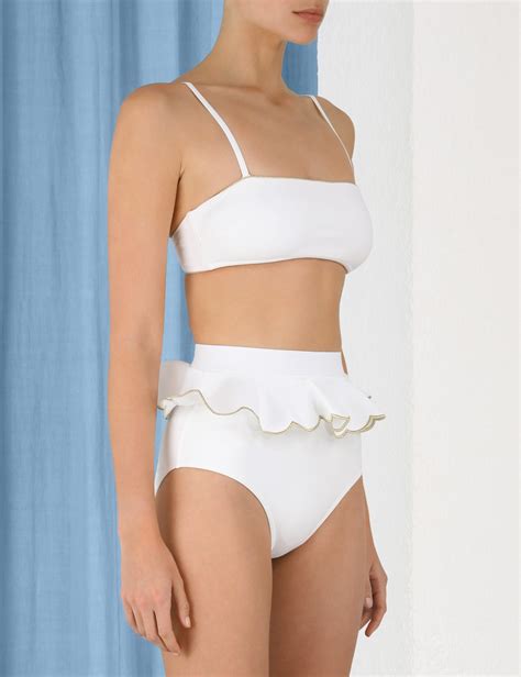 Zimmermann JEANNIE SCALLOP TIERED BIKINI REVERSIBLE