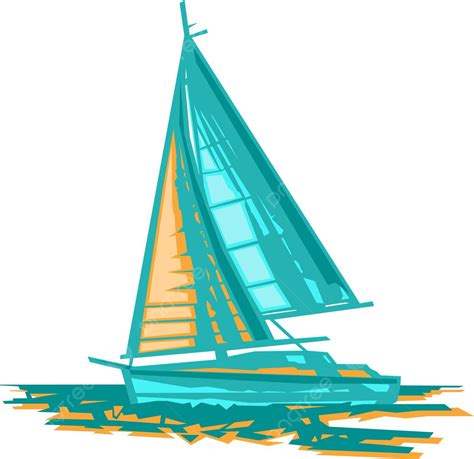 Sailboat Stylized Vector Regatta Boat Outline Vector, Regatta, Boat, Outline PNG and Vector with ...