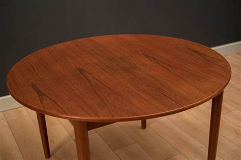 Danish Teak Extendable Round Dining Table Mid Century Maddist