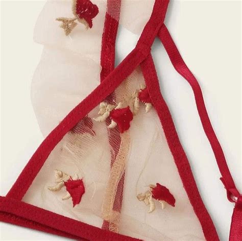 Rtyoo Sexy Christmas Lingeriesexy Spitze Stickerei Blumen Frauen Sexy