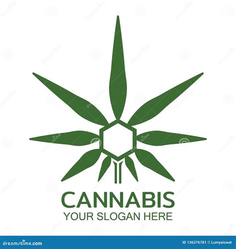 Abstract Cannabis Green Leaf Logo Icon Vector Stock Vector