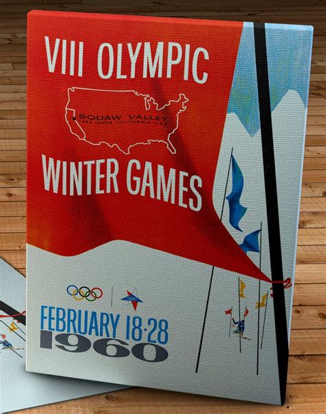 1960 Vintage Squaw Valley Winter Olympics Poster Canvas Gallery Wrap