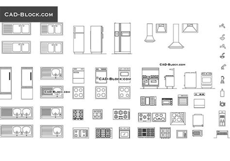 Kitchen Small Appliances CAD blocks, download AutoCAD file