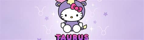 Taurus Wallpaper 4K, Hello Kitty, Zodiac sign