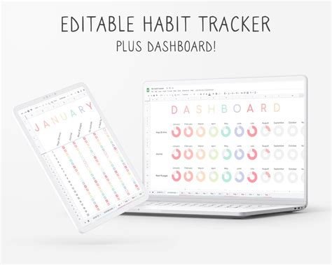 Habit Tracker Spreadsheet Printable Etsy