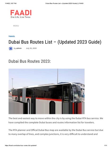 Bus Routes List - (Updated 2023 Guide) - FAADI | PDF | Bus | Computing