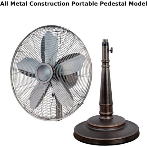 Optimus F Inch Adjustable Height Retro Oscillating Pedestal Fan