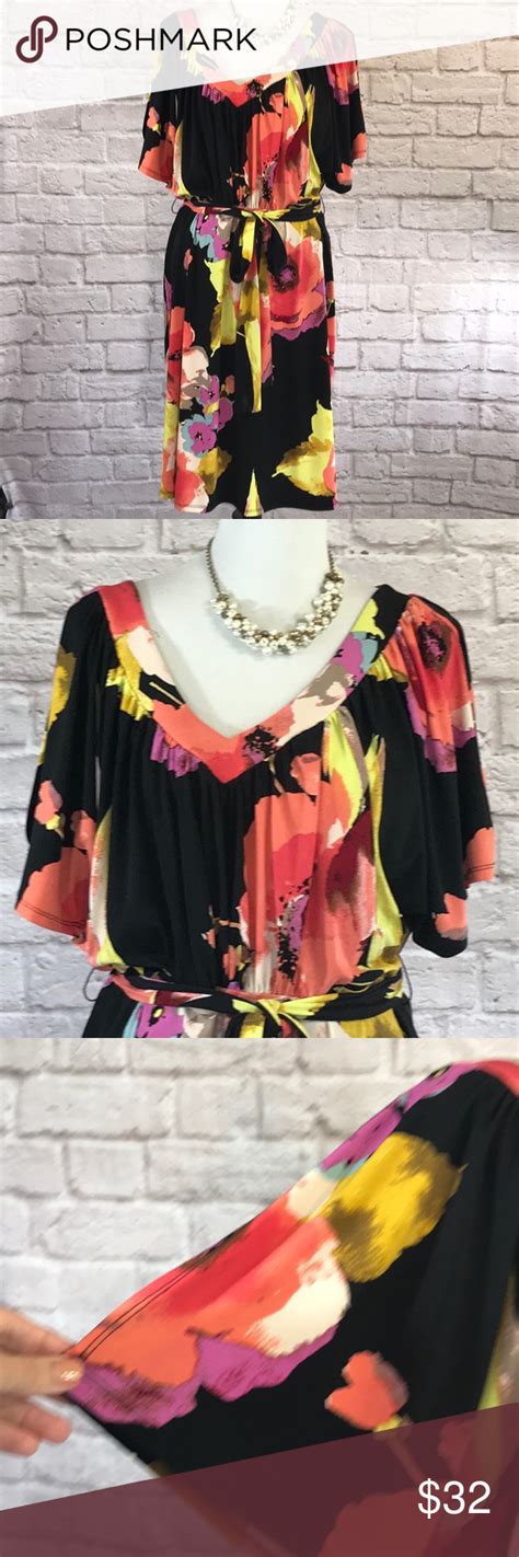 Lane Bryant Black Floral Dress Size 14 16 Floral Dress Black Floral