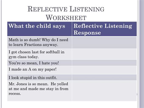 30 Reflective Listening Worksheet Worksheets Decoomo