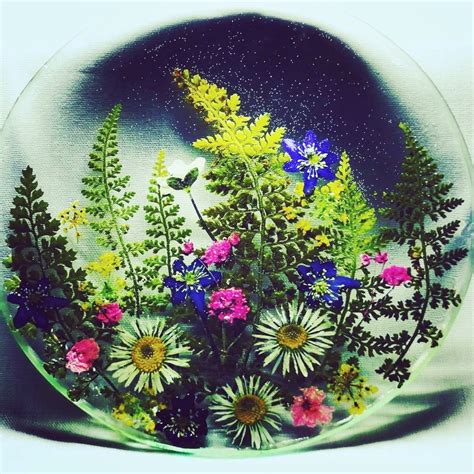 Resina Con Flores Prensadas Snow Globes Plates Tableware Home Decor