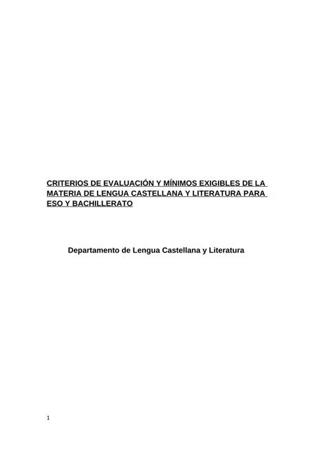 Pdf Criterios De Evaluaci N Y M Nimos Exigibles De La Pdf