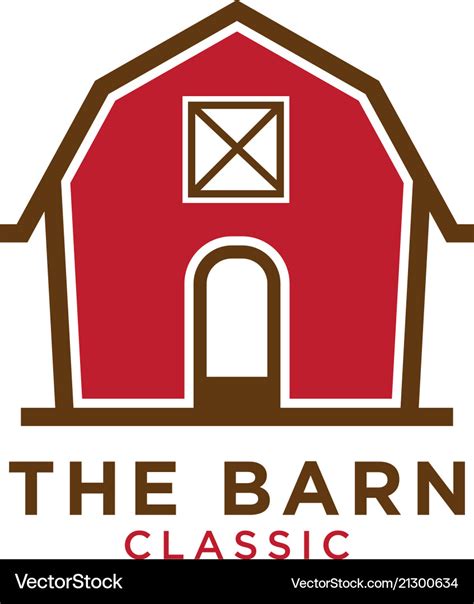 Red barn logo design template Royalty Free Vector Image