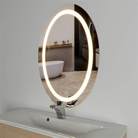 Oval Shape Lighted Led Mirror Elegant Design