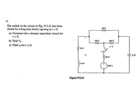 Solved The Switch In The Circuit In Fig P Has Been Chegg