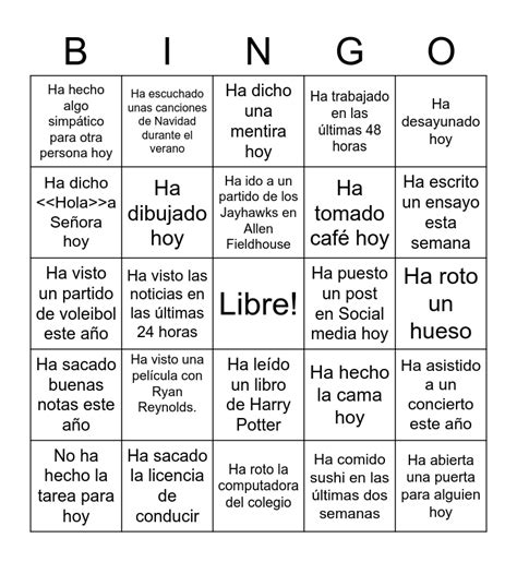 Encuentra Alguien Que Bingo Card