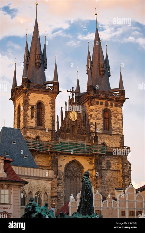 Church of Our Lady before Týn and the Jan Hus Monument Prague Bohemia