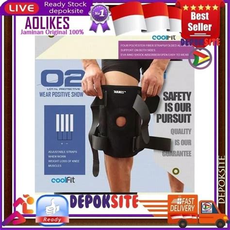 Jual Aolikes Knee Support Penyangga Lutut Strap Alumunium Plate