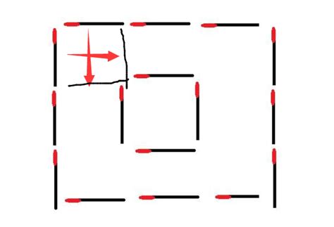 用火柴棒摆成一个回字移动4根怎样变成两个大小相同的正方形 百度经验