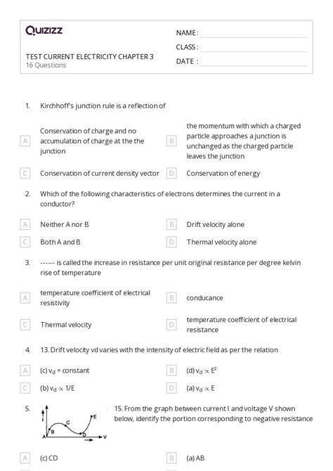 Conservation Of Charge Worksheets For Th Class On Quizizz Free